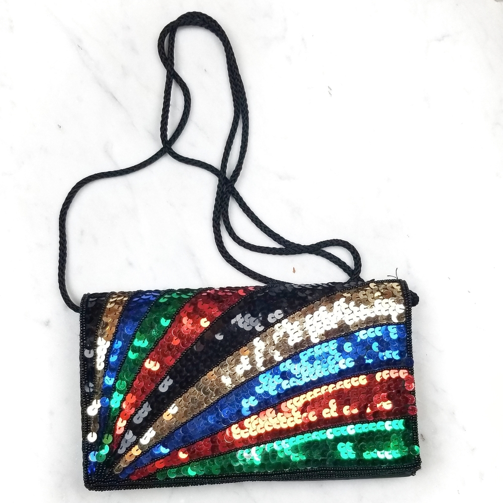 Multicolored Sequined Purse